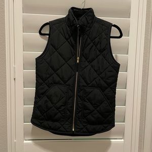 J Crew XS Black Vest Gold Hardware